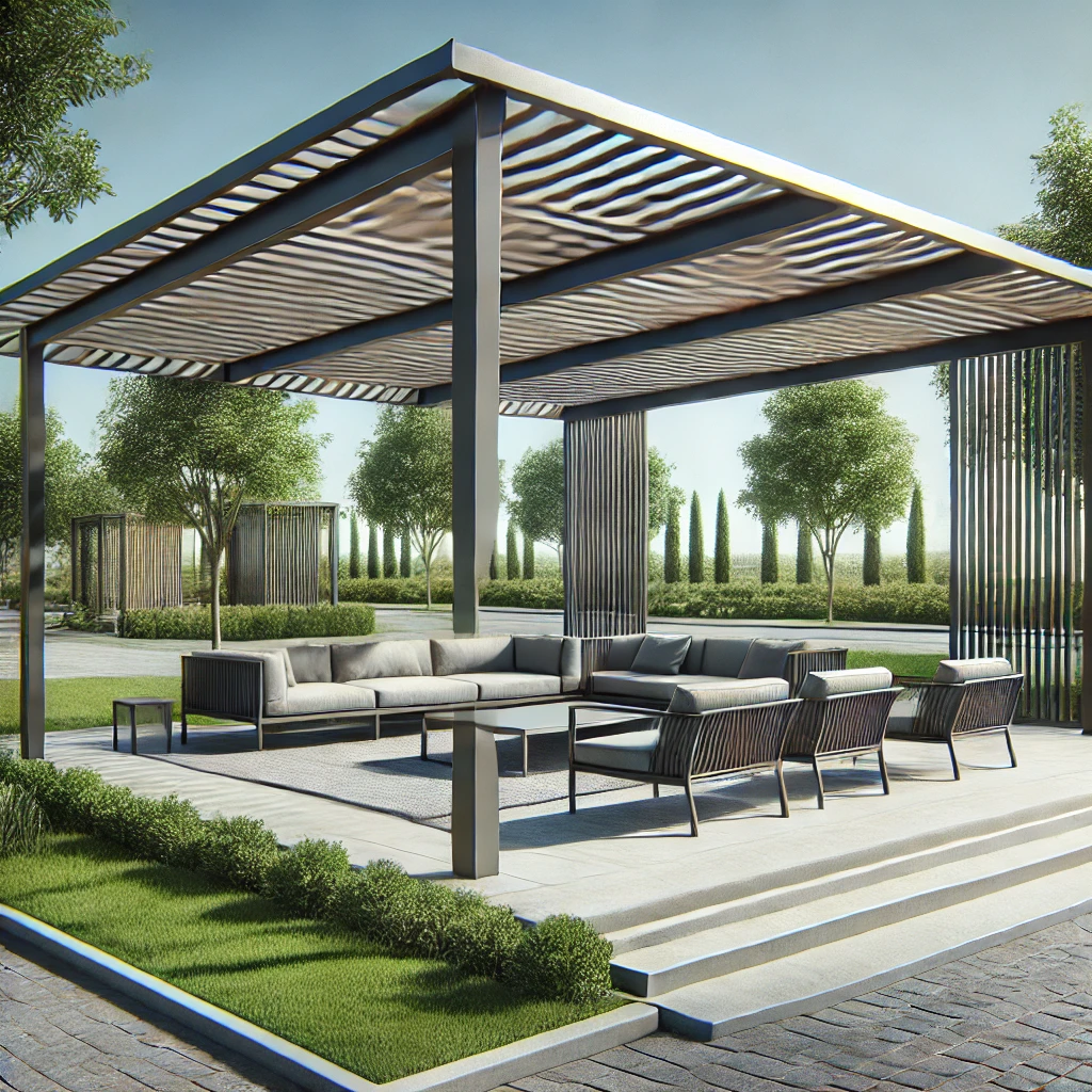 Motorized aluminum louvered pergola system